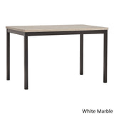 Homelegance By Top-Line Aristos 4-Person 48" Wide Faux Marble Top Dining Table Black Marble