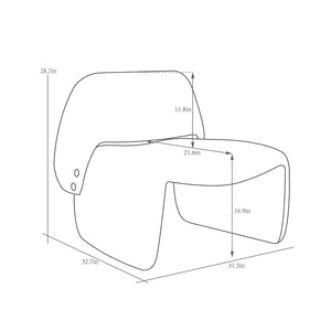 Pasargad Home Zarina Modern Accent Chair - Sculptural Ivory Upholstery For Stylish Comfort & Elegance Ivory Polyester Pzw-21101