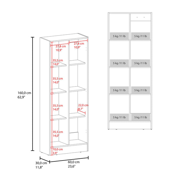 English Elm White Tall Narrow Kitchen Pantry Cabinet with Open Shelves and Concealed Storage Door B062P483731
