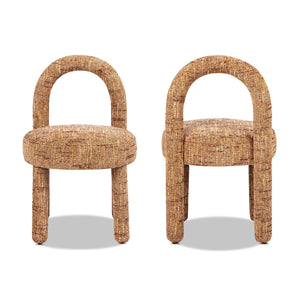 English Elm Jennifer Taylor Home - Penny Arched Upholstered Dining Side Chairs (Set of 2) in Golden Rust Orange Chenille — Modern Comfort B2719P269265