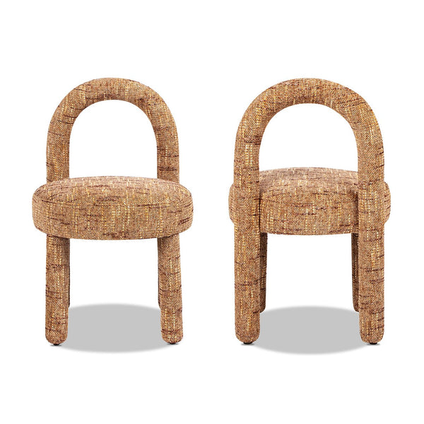 English Elm Jennifer Taylor Home - Penny Arched Upholstered Dining Side Chairs (Set of 2) in Golden Rust Orange Chenille — Modern Comfort B2719P269265