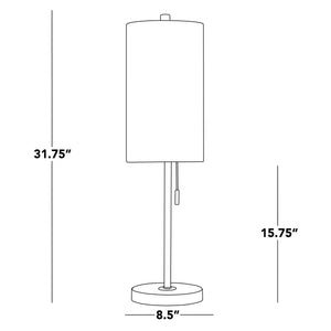 English Elm Metal Buffet Lamps with Gold Finish White Linen Shade and Usb Port Set of 2 B202P471590