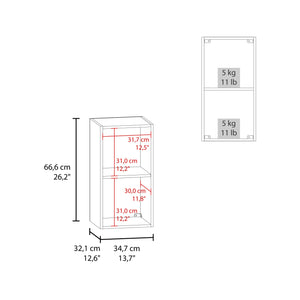 English Elm Kaser Mirror Medicine Cabinet with Shelves, Wall-Mounted White Storage, Durable Engineered Wood Finish B200P362011