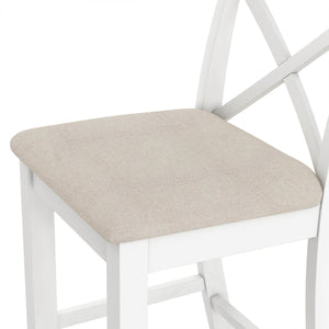 English Elm TOPMAX Farmhouse 48" Rectangular Wood Bar Height Dining Set with 2 Cushioned Chairs Space-Saving Appeal Cherry N717P195018K