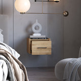 English Elm Macadamia Wall-Mounted Floating Nightstand