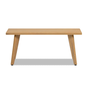 English Elm Jennifer Taylor Home - Capri Solid Red Oak Wood Bench 41.5" – Handcrafted Mid-Century Tapered Legs, Slim Space-Saving Seat Brown B2719P395573