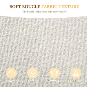 English Elm Christopher Knight Home® - Queen Size Upholstered Platform Bed In Soft Boucle Fabric With Wingback Headboard, Modern Design N757Q246186W