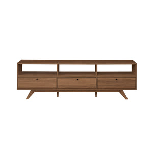 English Elm Walker Edison - Modern Scandi 3-Door Low Profile TV Stand in Coffee for TVs up to 80" — Japandi Scandi Minimalist Design B185P169019