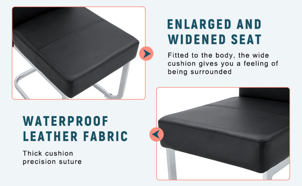 English Elm Set Of 4 Black Ergonomic Dining Chairs With Spring Support - Modern Comfort & Style For Any Space W3226P279080-GIGA