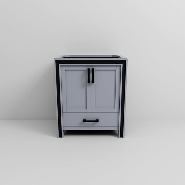 English Elm Dark Grey 30-in Bath Vanity with Soft-Close Drawer, Solid Wood Frame, Fully Assembled Storage Cabinet B2731P260679