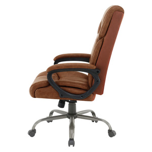 OSP Home Furnishings Execuative High Back Faux Leather Office Chair with Lumbar Support and Pneumatic Lift High-Back Saddle FL14570-U41