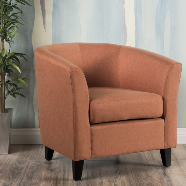 English Elm Christopher Knight Home® - PLAZA Club Chair with Plush Upholstery and Mid-Century Profile — Cozy, Stylish Accent Seat for Living Rooms Orange 31 L x 29.25 W x 26.25 H 46619.00FORG