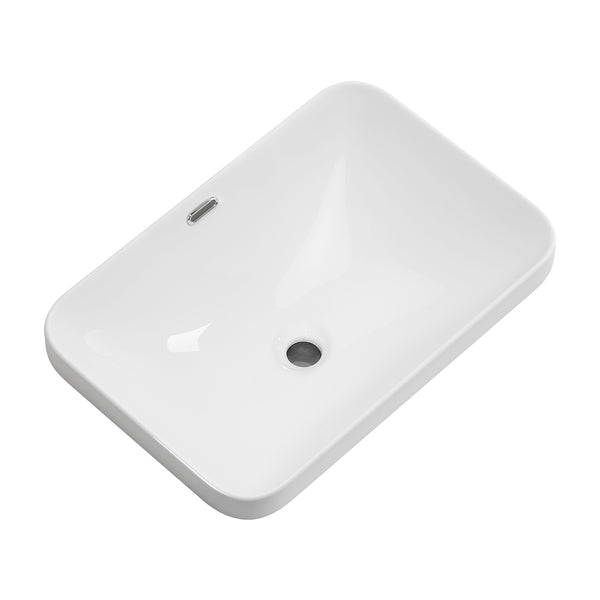 English Elm Ceramic Undermount Vanity Sink Glazed Porcelain Basin with Clean Flush Countertop Fit W3402P406915