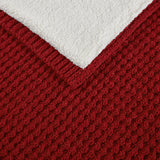 Madison Park Rowan Casual Waffle Knit Chenille Throw MP50-8270 Red