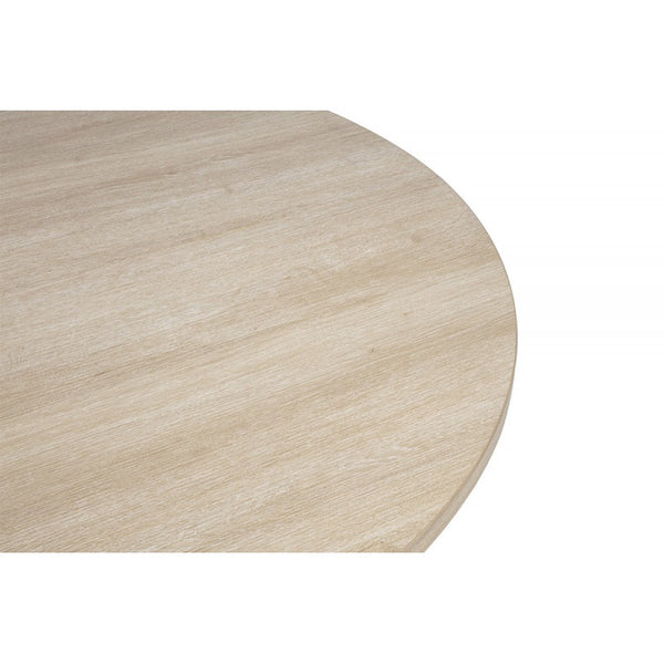 English Elm 5 Piece Round Oak Dining Set with Sculptural Base and Four Upholstered Chairs B011S01918