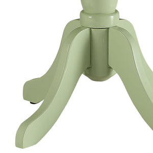 English Elm Light Cottage Side Table with Turned Pedestal Base, Solid Wood Accent Table in Soft Green for Cozy Spaces B062P189132