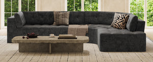 English Elm 119'' Curved L-shaped Sectional with Button Tufting and Pocket Spring Seating N760S0000048E
