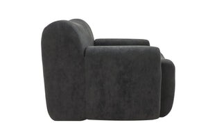 English Elm Wide Chenille Accent Chair Oversized Cozy Seat for Bedroom Living or Studio Spaces Black W5385P433243
