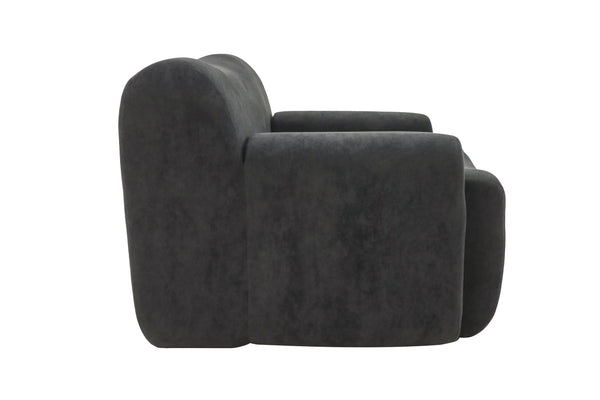 English Elm Wide Chenille Accent Chair Oversized Cozy Seat for Bedroom Living or Studio Spaces Black W5385P433243