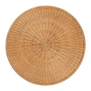 English Elm Round Handwoven Rattan Drum Coffee Table Organic Boho Accent for Living Room B2750P467845