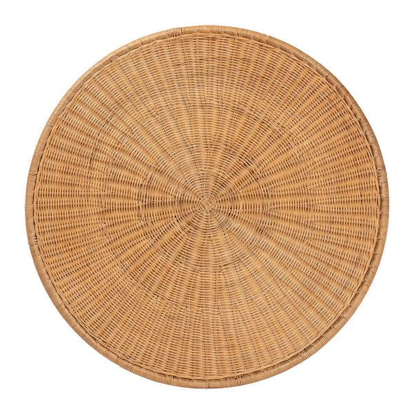 English Elm Round Handwoven Rattan Drum Coffee Table Organic Boho Accent for Living Room B2750P467845
