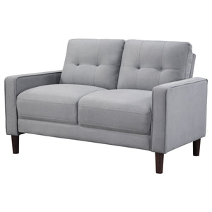English Elm Harvey Grid Tufted Track Arm Loveseat in Neutral Performance Fabric for Compact Spaces B062P440341