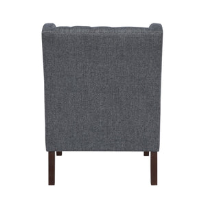 English Elm 1Pc Button-Tufted Dark Gray Accent Chair With Foam Cushion For Elegant Living Room & Office Decor B011P287708