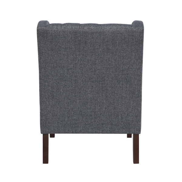 English Elm 1Pc Button-Tufted Dark Gray Accent Chair With Foam Cushion For Elegant Living Room & Office Decor B011P287708