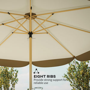 English Elm Outsunny 9 Foot Vented Market Umbrella Upf 50 Plus Polyester Shade for Patio Deck W2225P485591