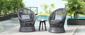 English Elm Christopher Knight Home® - [Set Of 2] Stylish Gray Swivel Wicker Lounge Chairs With Plush Cushions For Indoor And Outdoor Relaxation N767P237032B_2
