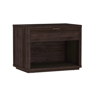 English Elm Evelyn 32" Nightstand In Brown - Modern Mdf Design With Drawer & Open Shelf For Stylish Storage Solutions B365P398524