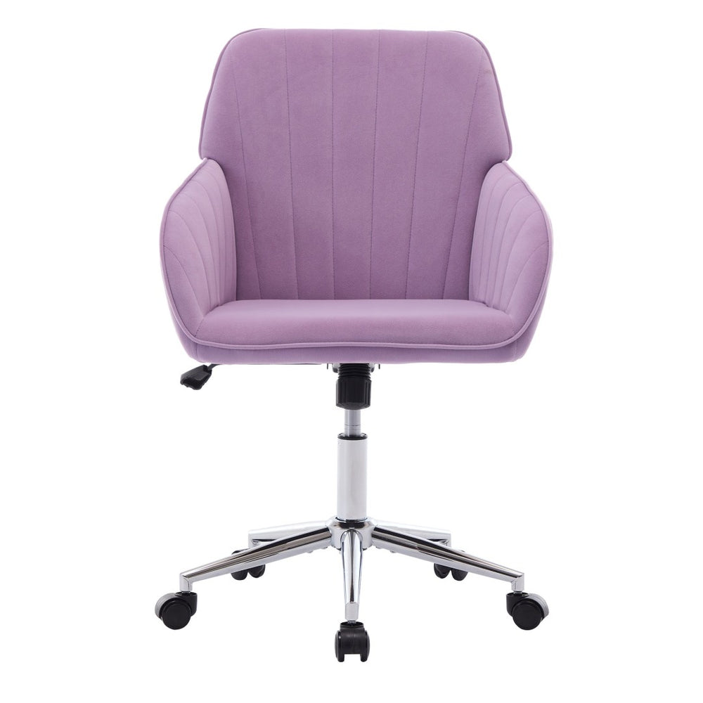 English Elm Ty Stylish Ergonomic Swivel Office Chair - Comfortable Lilac Velvet Design For Home & Work Spaces W2311P199116-GIGA