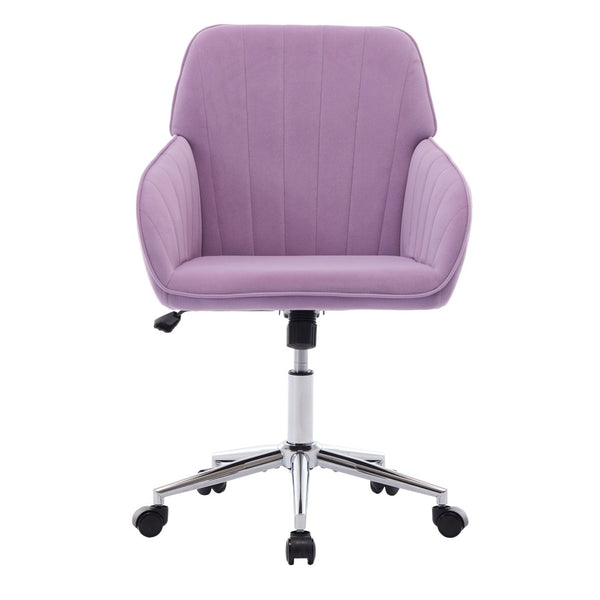 English Elm Ty Stylish Ergonomic Swivel Office Chair - Comfortable Lilac Velvet Design For Home & Work Spaces W2311P199116-GIGA