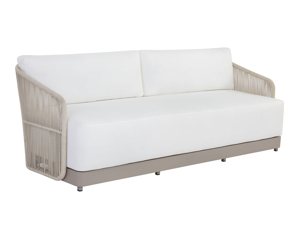 Sunpan Allariz Sofa - Modern Outdoor Elegance with Weather-Resistant Frame and Eco-Friendly Comfort Greige / Stinson White