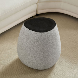 English Elm 19.29 Inch Fiberglass Stacked Stone Side Table Sculpted Organic Form for Living Room Beige W2582P427035
