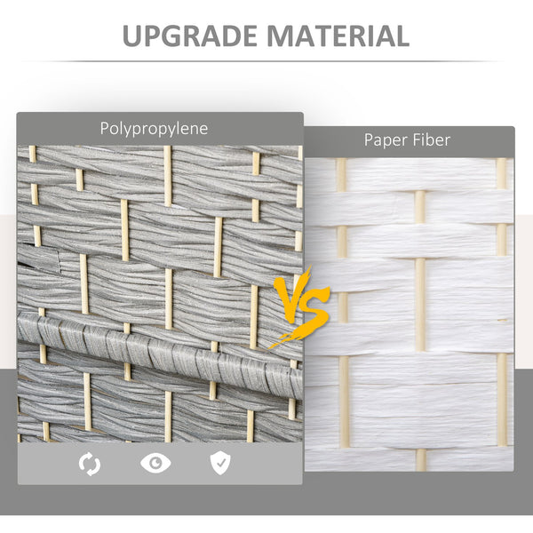 English Elm Homcom 4 Panel Folding Privacy Screen, Hand-Woven Wood Room Divider For Stylish Home Office & Bedroom W2225P217941