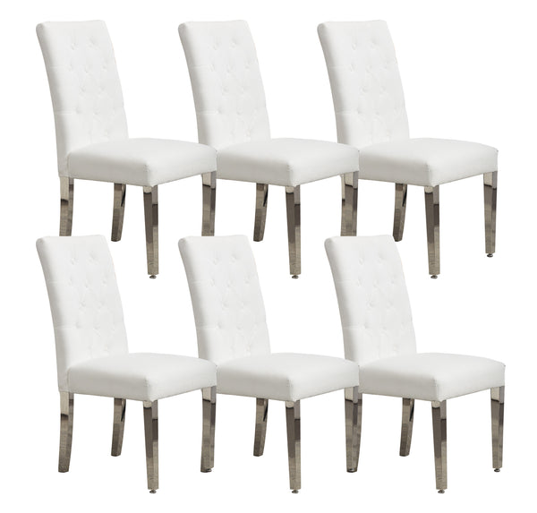 English Elm Set of 2 Modern Dining Chairs with Plush Velvet Tufting, Sturdy Steel Legs, Ergonomic S-Shaped Springs Beige D772095826