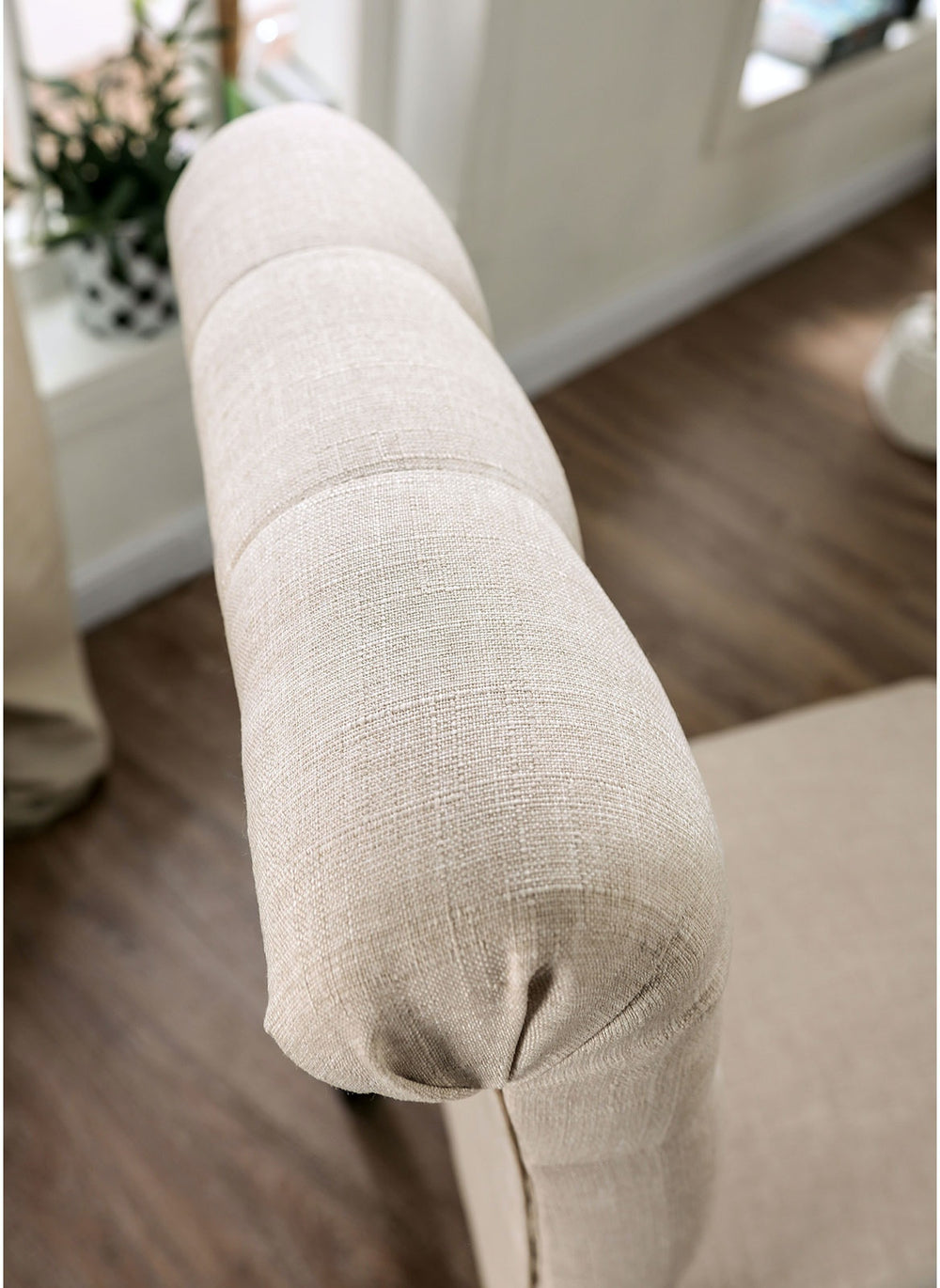 English Elm Set of 2 Button-Tufted Fabric Dining Chairs Antique Black & Ivory — Padded Rustic Elegance, Comfortable Seating B016P222719