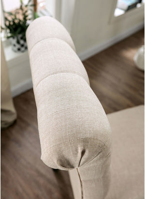 English Elm Set of 2 Button-Tufted Fabric Dining Chairs Antique Black & Ivory — Padded Rustic Elegance, Comfortable Seating B016P222719