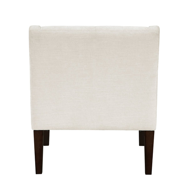 English Elm Contemporary Button-Tufted Accent Chair with Plush Fabric, Curved Arms and Solid Wood Legs for Living Beige 26.5 L x 28.5 W x 22.5 H B011P281833