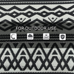 English Elm Outsunny Reversible Boho Polypropylene Outdoor Rug Waterproof Portable Mat for Deck Patio W2225P174556