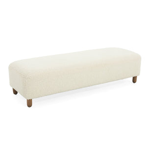 English Elm Comfortable Rectangular Bench Ottoman Foam Cushioned Pine Frame for Living Room Use N769P419107W