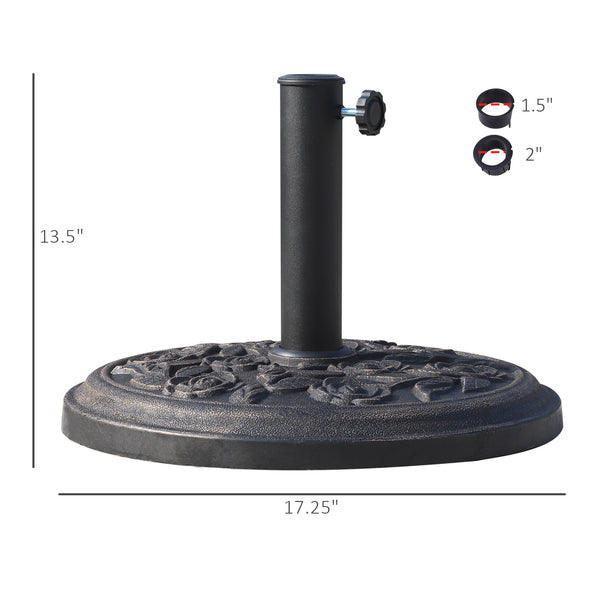 English Elm Heavy Duty Polyresin Umbrella Stand Outdoor Bronze Embossed Patio Decor Base T3971P383669