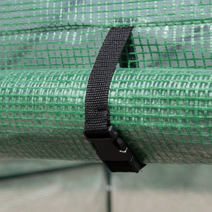 English Elm Outsunny 7' X 5' Walk-In Greenhouse With Durable Pe Cover, 3-Tier Shelves & Roll-Up Zipper Door W2225P174455-GIGA