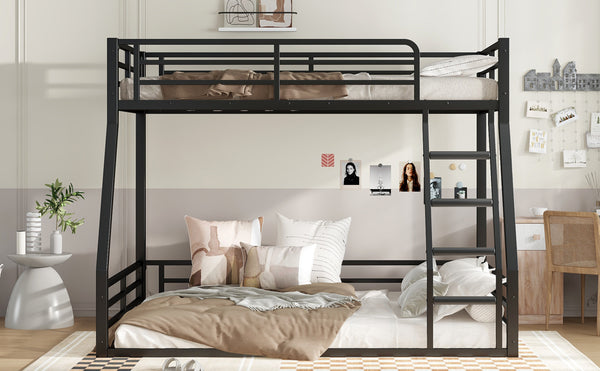 English Elm Metal Bunk Bed, Twin-Over-Full Heavy-Duty Frame For Kids & Adults, Noise-Reducing & Safe Design W1580S00160