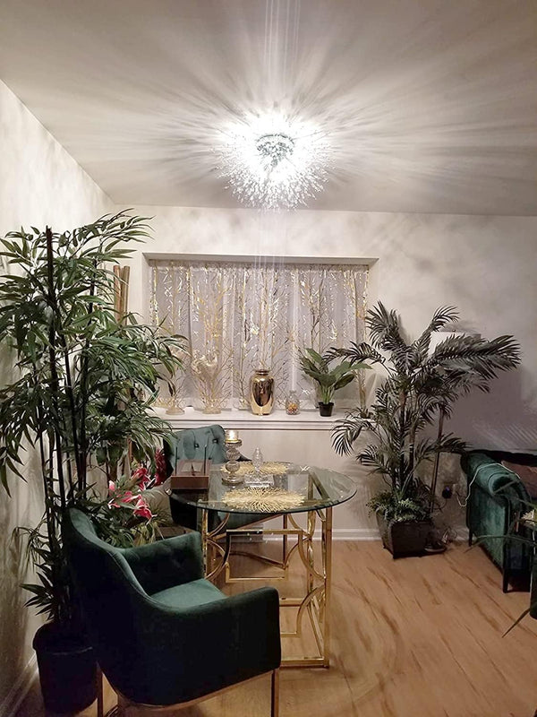 English Elm Crystal Flush Mount Ceiling Light - Modern Sputnik Inspired Design For Bedrooms, Hallways, And More! W2738P185411