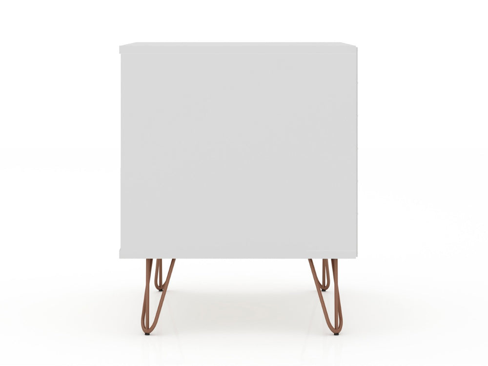 English Elm Rockefeller 20" Modern White Nightstand With 2 Drawers And Customizable Handle Options For Style B365P398170-GIGA