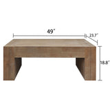 English Elm Natural Wood Living Room Table Versatile Tea Table ,Rustic Wood Coffee Table