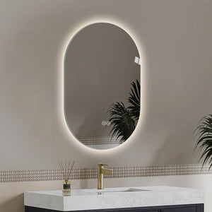 English Elm 48*30 Smart LED Touch Mirror Antique Silver – Anti-Fog, Shatter-Resistant Vanity Mirror with 3 Color Temps and Dimmable Lighting W2709P380618