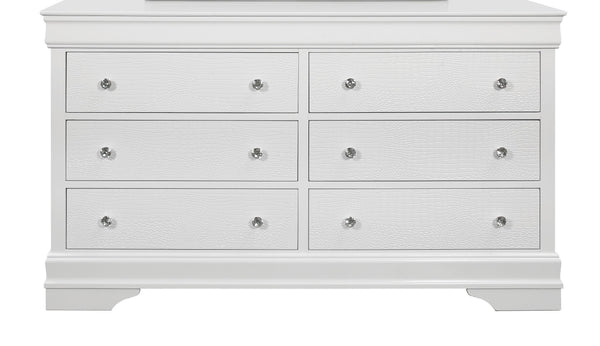 English Elm SHAKER Crystal-Tufted Full 5PC Bedroom Set with LED Lighting, Padded Headboard, Storage Drawers White 68.31 L x 35.43 W x 7.68 H B201S00344